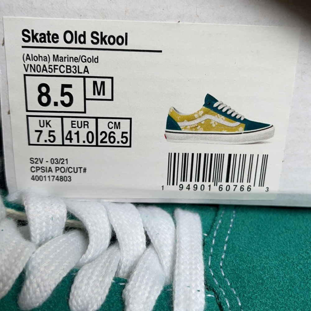 Vans Skate Old Skool Aloha Marine/Gold MENS - Picture 16 of 16